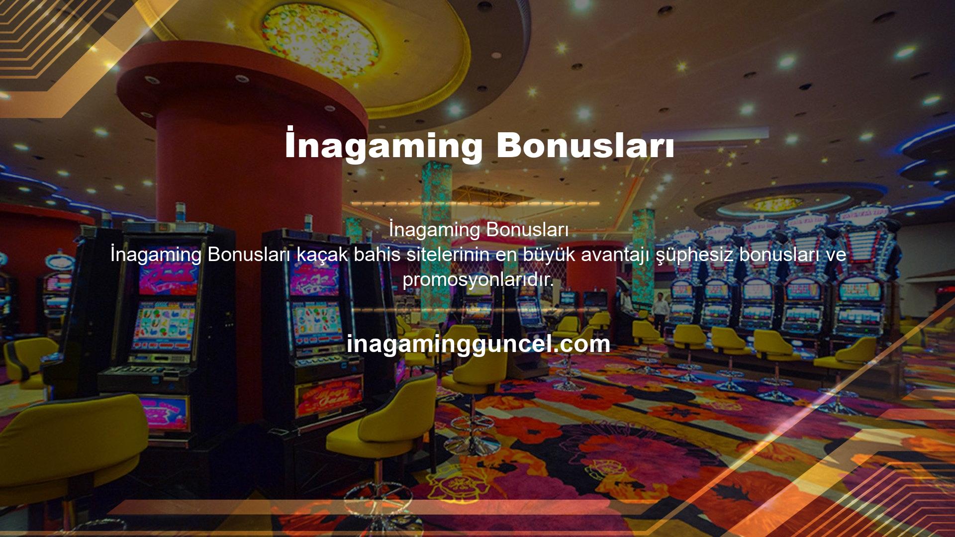 İnagaming size canlı casino sitelerinde bonus teklifler sunuyor