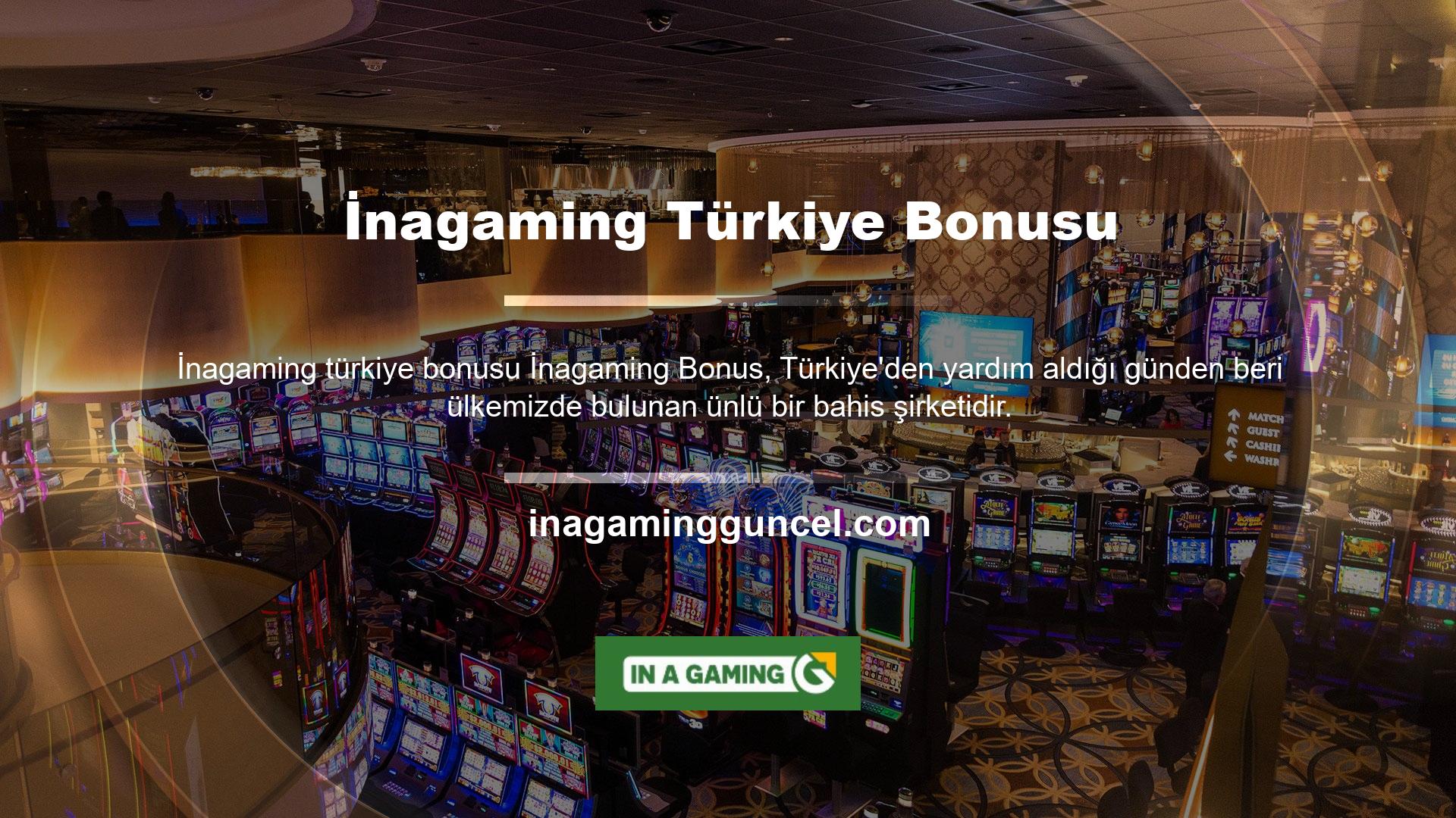 Site ile ilgili ve kullanıcı hedefli çalışmalar olan İnagaming güvenilir MI bölümleri ile ilişkili kullanım fiyatı